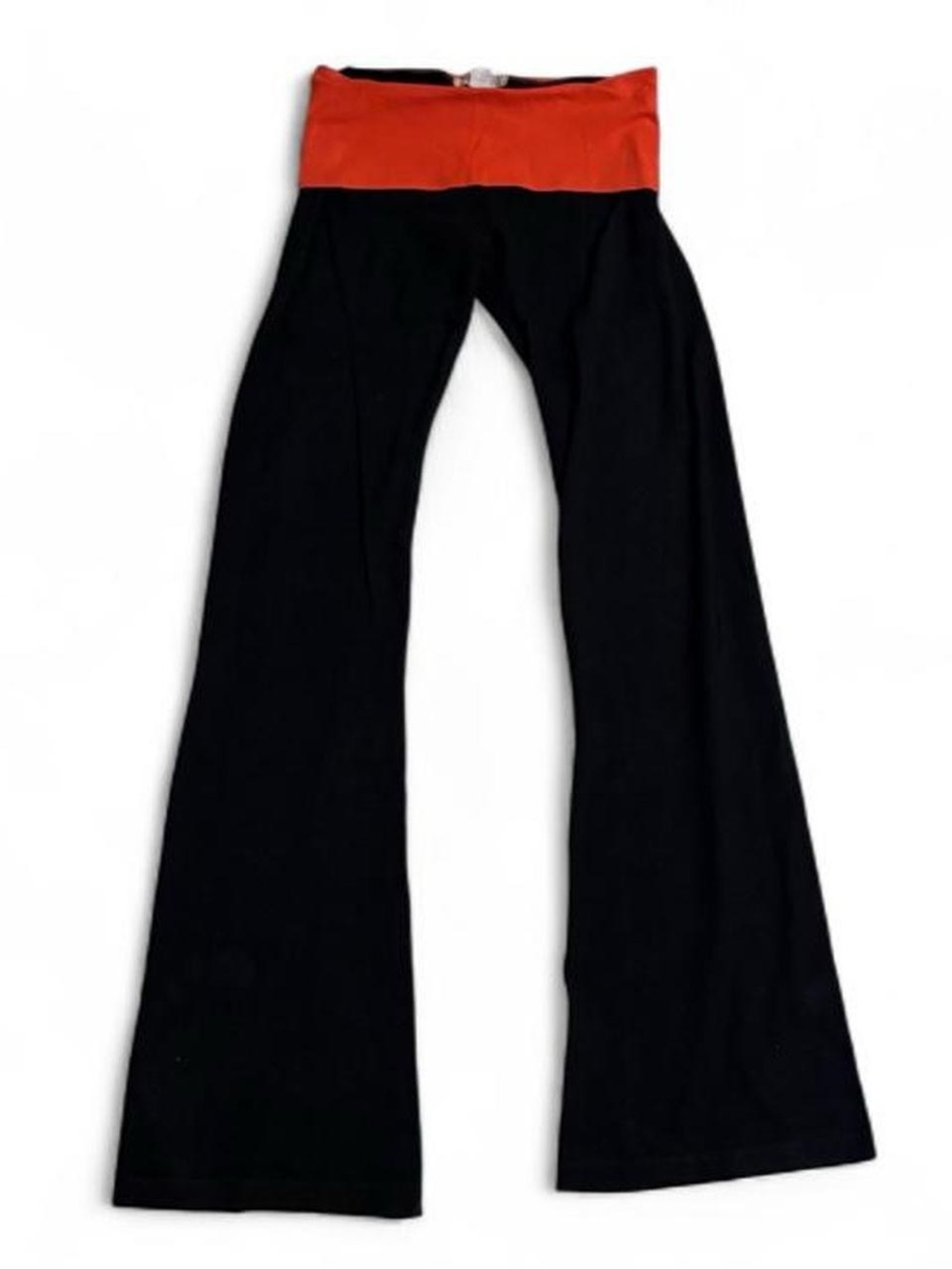Y2K vintage SOLOW orange and black fold over flare leggings